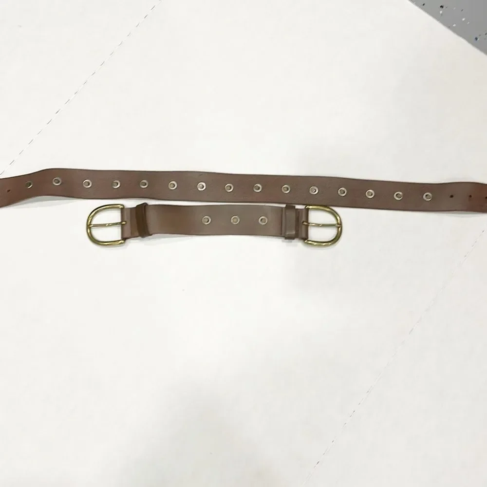 Vintage Joe’s Jeans Mens Genuine Leather Belt Sz Lg Two‎ Buckle Studded Handmade